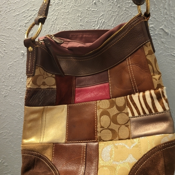 Coach Signature Patchwork Multicolored Bag Purse - Picture 2 of 7